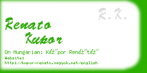 renato kupor business card